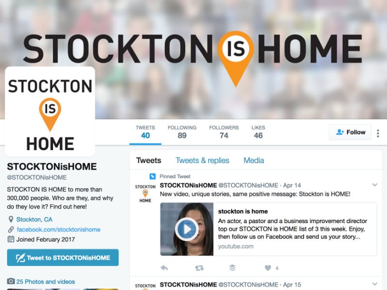 The "Stockton is Home" campaign focuses on promoting the city on social media.